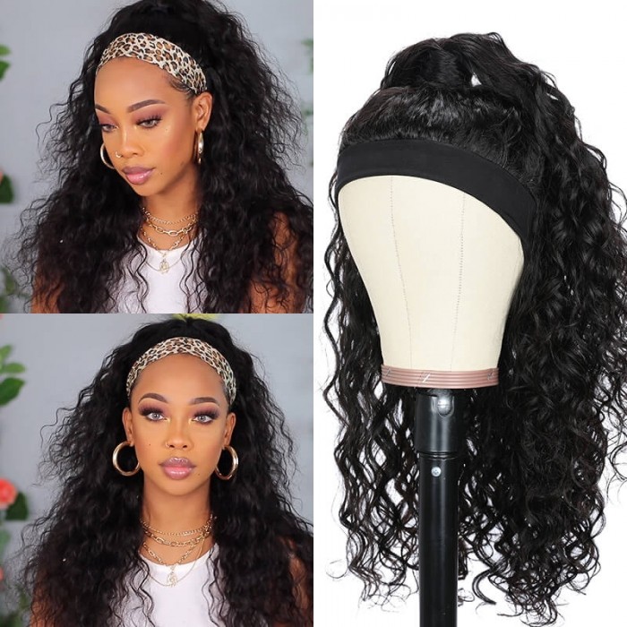 Unice Cheveux 100% Humain Cheveux Headband Perruque Water Wave Humain Cheveux perruque No plucking perruques pour femmes No Glue & No Sew In Plus hairstyles Available Bettyou Séries
