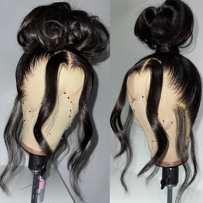 UNice Body Wave Cheveux Réel 180% Densité 360 Lace Frontal Perruque pour Femme