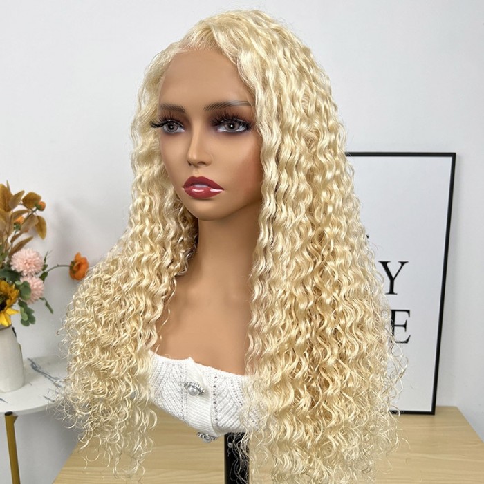 UNice Perruque 613 Blonde Water Wave Humain Cheveux Lace Front Perruque