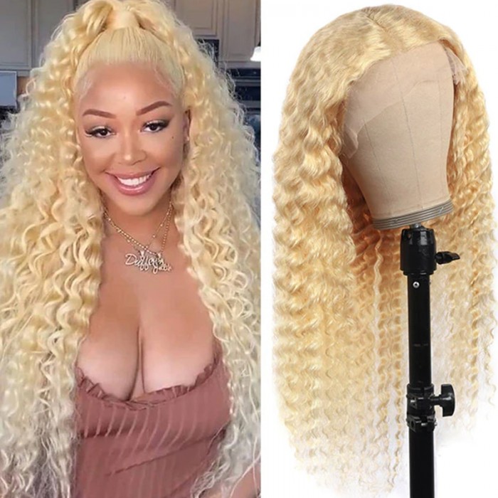 UNice 613 Blonde Deep Wave Humain Cheveux 13x4 Lace Frontal Perruques