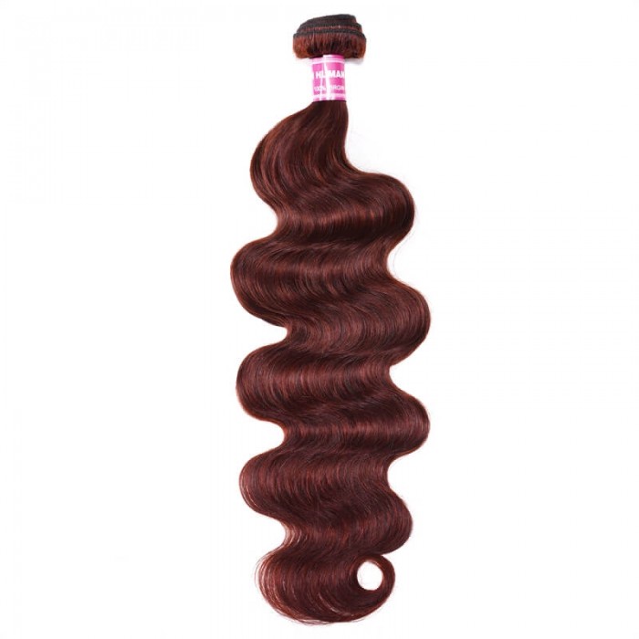 UNice 33B Rouge Brun Body Wave 1Pc 100% Humain Cheveux Tissage