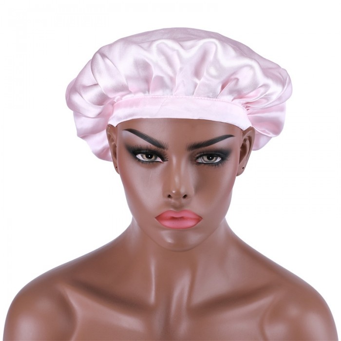 UNice Chapeau de sommeil réglable satin Pink Night Cap pour faire des perruques Casquette de nuit pour les femmes