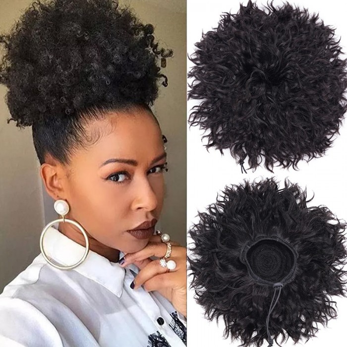 UNice Afro Puff Kinky Humain Cheveux Ponytail Extension