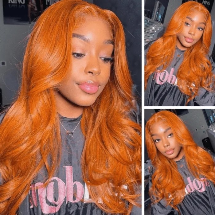 Black Friday UNice Ginger Cheveux Couleur Lace Front Body Wave Cheveux Humains Perruque