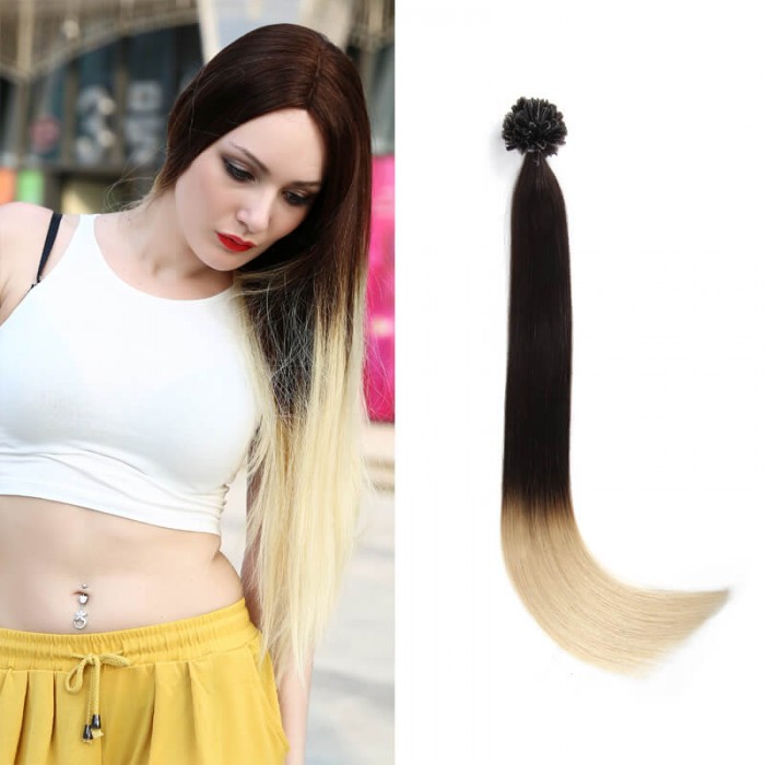 UNice 100s 0.5g/s Ombre Straight Nail/U Tip Virgin Hair Extensions T2#/613#