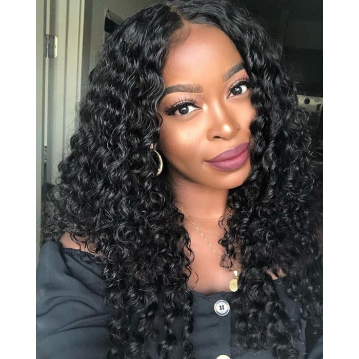 Water Wave 13*4 Lace Front Wigs 150% Density Pre Plucked with Baby Hair Natural Hair Wigs