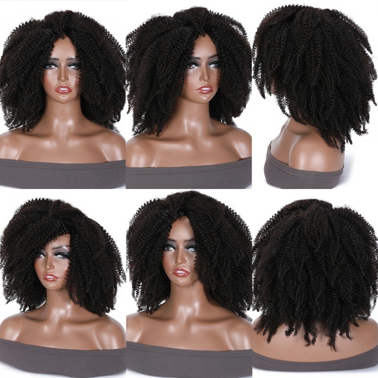 Afro Kinky Curly Hair ombré mélangé brun Wigs africains - Chine Perruque  sans glue et perruque synthétique prix